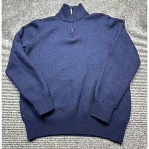 Jeremy Argyle NYC Sweater Mens Large Merino Wool Half Zip Mock Neck Pullover